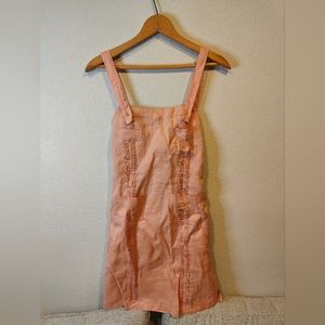 Vintage J.M.P. Kids sz 12 100% lilen pink adjustable strap dress